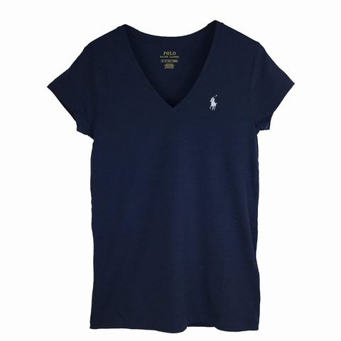 POLO RALPH LAUREN コットンソリッドVネックTシャツ ネイビー